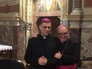 Monsignor Mellino col vescovo di Alba, Marco Brunetti Monsignor Mellino col vescovo di Alba, Marco Brunetti