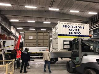 La partenza della Colonna mobile