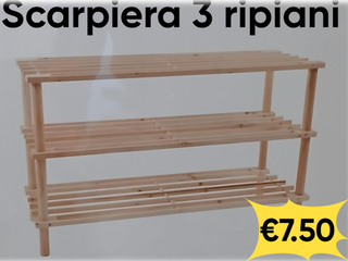 Scarpiera 3 ripiani in legno: Con misure di 74x26xh48.5 cm, è facile da montare ed è perfetta per tenere in ordine le tue scarpe con stile Scarpiera 3 ripiani in legno: Con misure di 74x26xh48.5 cm, è facile da montare ed è perfetta per tenere in ordine le tue scarpe con stile