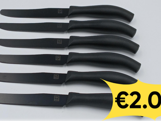 Set 6 coltelli a punta tonda “black line”: Con lame in acciaio e manici in plastica, ideali per ogni occasione Set 6 coltelli a punta tonda “black line”: Con lame in acciaio e manici in plastica, ideali per ogni occasione