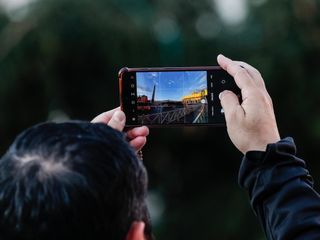 L'arrivo e la posa dell'abete in piazza San Pietro (Ph. Ansa Giupiemofoto)