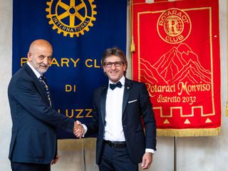 Gianfranco Devalle past president  e Luigi Fassino presidente Rotary Saluzzo 2023-2024