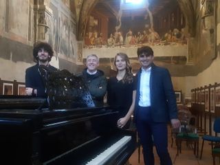Elia Carletto, Maryia Hardzeenka e Marco Robba con Ivano Scavino Elia Carletto, Maryia Hardzeenka e Marco Robba con Ivano Scavino