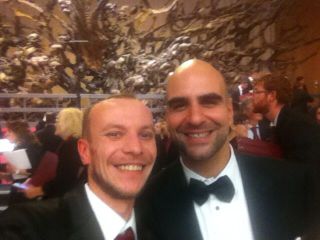Simone Marchesani con Emanuele Faiola, vicedirettore del coro della diocesi di Roma