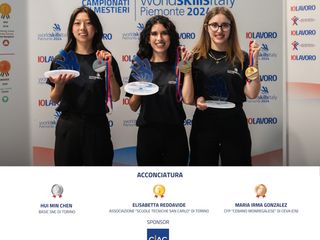 Il podio dei Campionati dei Mestieri WorldSkills Piemonte Il podio dei Campionati dei Mestieri WorldSkills Piemonte