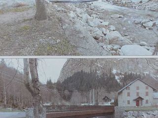 Stato esistente e render del ponte Stato esistente e render del ponte