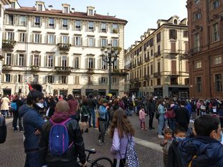 La delegazione di Scuole aperte Cuneo alla manifestazione di Torino