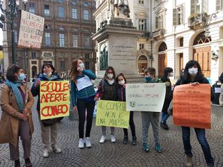 La delegazione di Scuole aperte Cuneo alla manifestazione di Torino