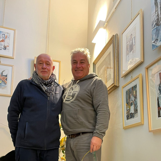 Egidio Giubergia con il sindaco Mina