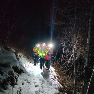 Le ricerche dell'uomo da parte dei tecnici del Soccorso Alpino