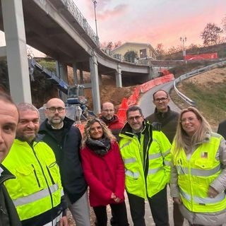 Il sopralluogo al ponte sulle Rocche di Montaldo Roero