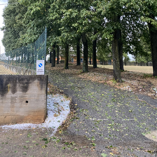 Una zona di Bra dove è caduta la grandine