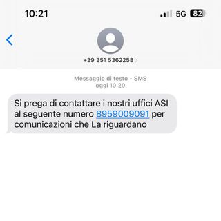 "Si prega di contattare i nostri uffici ASI": allarme per la nuova truffa via SMS