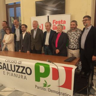 Sindaci PD durante l'incontro di Saluzzo con Sannazzaro e Calderoni