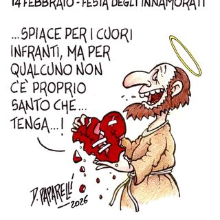 Il giorno di San Valentino nella vignetta di Danilo Paparelli Il giorno di San Valentino nella vignetta di Danilo Paparelli