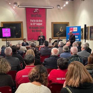 La presentazione della tappa del Giro d'Italia 2023 Bra-Rivoli, nella conferenza stampa a Palazzo Traversa