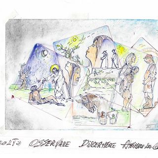 Aiutare per fare rialzare le persone: questo il motto della Caritas di Alba. (Illustrazione Caritas pagina Facebook)