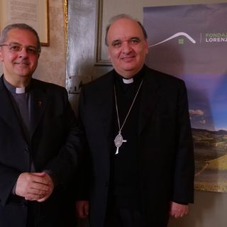 Don Claudio Carena e monsignor Marco Brunetti, vescovo di Alba