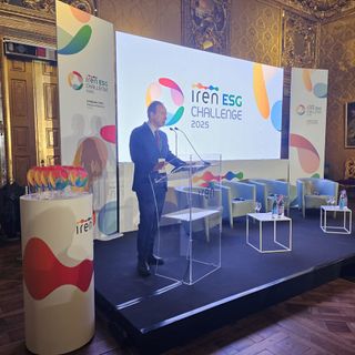 Il  presidente esecutivo di Iren, Luca Dal Fabbro, durante l’ESG Challenge Iren 2025