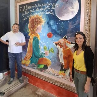 L'artista Giovanni Botta con il sindaco Laura Canavese L'artista Giovanni Botta con il sindaco Laura Canavese