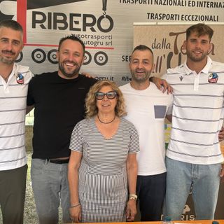 Da sx: Michele Baranowicz, Daniele Ribero, la sindaca di Caraglio Paola Falco, Ivan Morisiasco e Riccardo Copelli