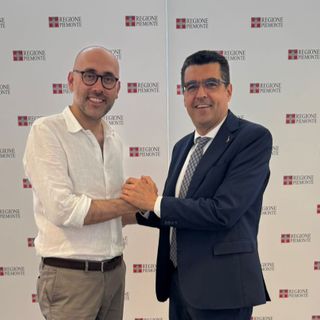 Il sindaco di Mondovì Luca Robaldo e l'assessore regionale Enrico Bussalino