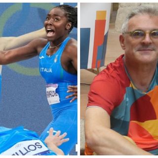 I campioni olimpici Arese, Sottile e Osake, a destra il presidente Atletica 75 Fossano Paolo Braccini