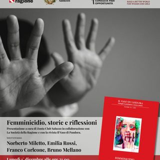 locandina dell'incontro  "Femminicidio, storie e riflessioni"