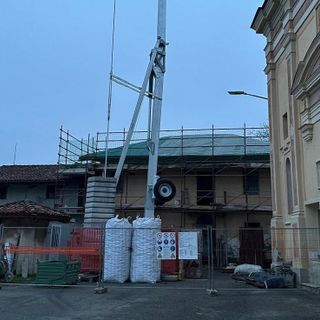 La canonica della chiesa di Madonna delle Grazie di Revello in fase di ristrutturazione
