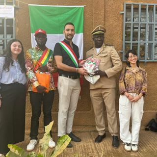 Alberto Galleano durante il sopralluogo in Guinea