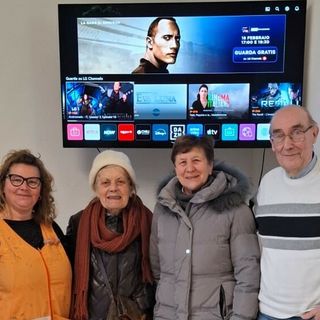 Nico Testa presidente dell'Asilo di Scarnafigi con le benefattrici Annunziata Cavigliasso e Teresina Garello