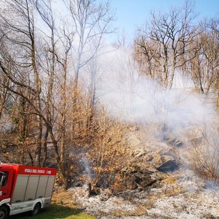Incendio boschivo in frazione Ghisola, nel comune di Paesana