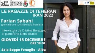“Noi donne di Teheran”, incontro ad Alba con la giornalista italo-iraniana Farian Sabahi