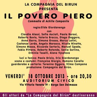 “Il povero Piero” a Borgo S. Dalmazzo e Dronero