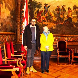 Filippo Blengino con la sindaca di Cuneo Patrizia Manassero