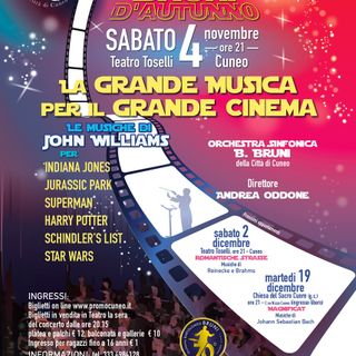 Cuneo, per "Bruni d'autunno" un concerto per le  Colonne sonore di John Williams
