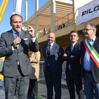 Cirio al cantiere della nuova scuola di Busca: "Qui l'inaugurazione dell'anno scolastico 2023-2024"  [GALLERY e VIDEO]