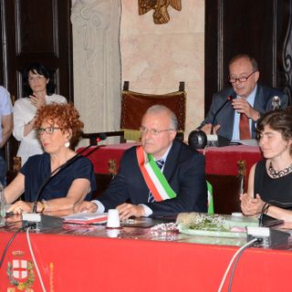 Il sindaco Cussa durante una seduta del Consiglio comunali