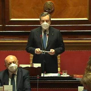 Il premier Draghi in Senato