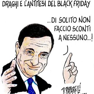 Draghi è l'antitesi del Black Friday... nella vignetta di Danilo Paparelli