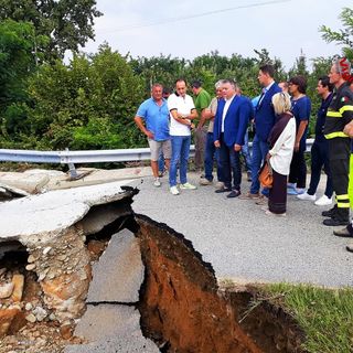 Il sopralluogo di Alberto Cirio, questo pomeriggio, a Barge