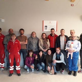 I partecipanti al corso per l’abilitazione all’uso del defibrillatore semiautomatico