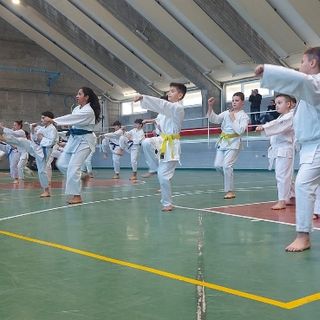 Stage di karate a Moretta nella palestra delle scuole medie