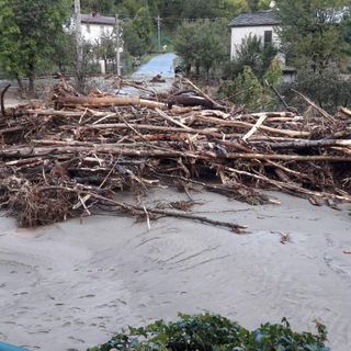 Un'immagine dell'alluvione di ottobre 2020