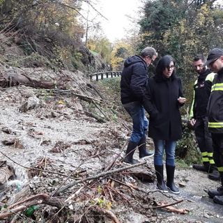 Il sopralluogo di ieri sulla frana e i le foto aeree scattate dal drone