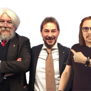 Gian Maria Aliberti Gerbotto con gli autori delle Prefazioni Alessandro Meluzzi e Marco Camisani Calzolari