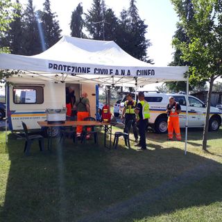 Sgombero dell'Estate Ragazzi a Spinetta, ma è un'esercitazione della Protezione civile della sezione Alpini di Cuneo