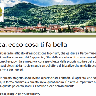Busca: ecco cosa ti fa bella. Un questionario aiuterà a costruire l'ecomuseo