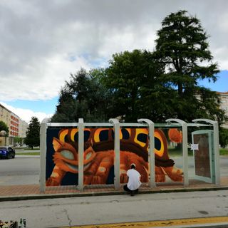 Tre fermate degli autobus di Cuneo trasformate in opere d'arte