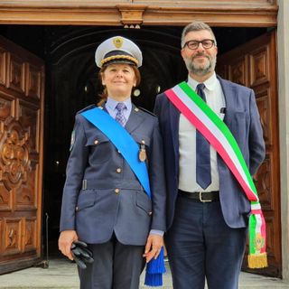 Bruna Gerbaudo col sindaco Mauro Calderoni